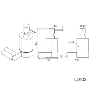 Дозатор жидкого мыла Knotlor LD102WY, белый